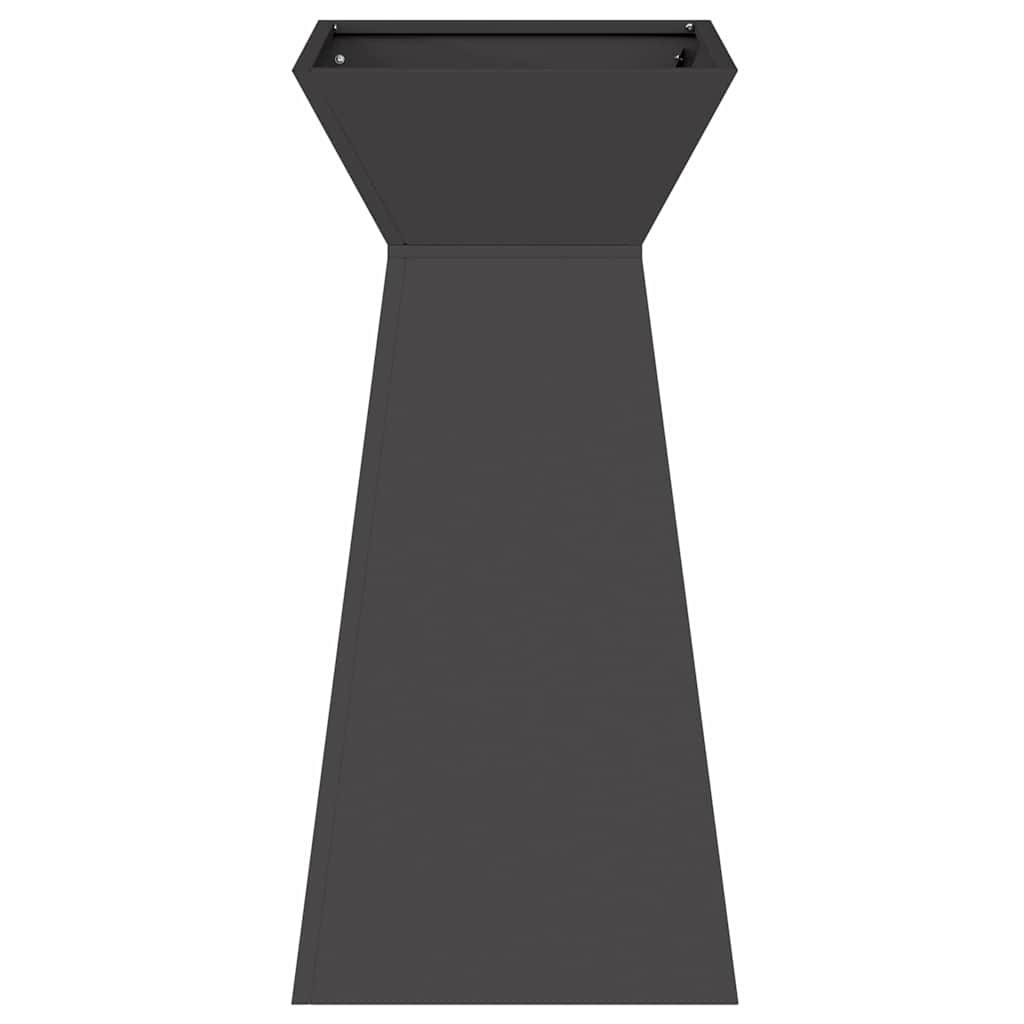 Vaso de Pilar 2 pcs Preto 35 x 35 x 73 cm Aço