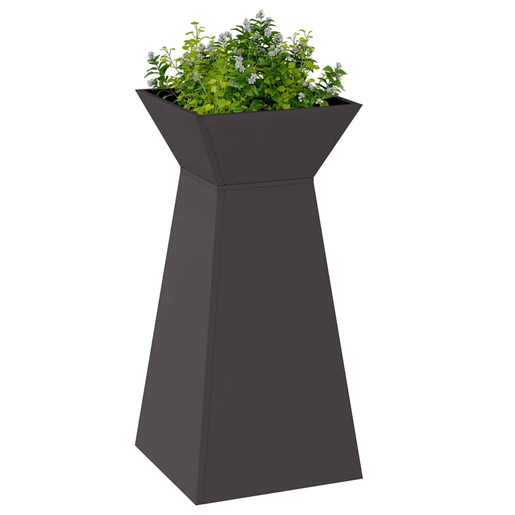 Vaso de Pilar 2 pcs Preto 35 x 35 x 73 cm Aço