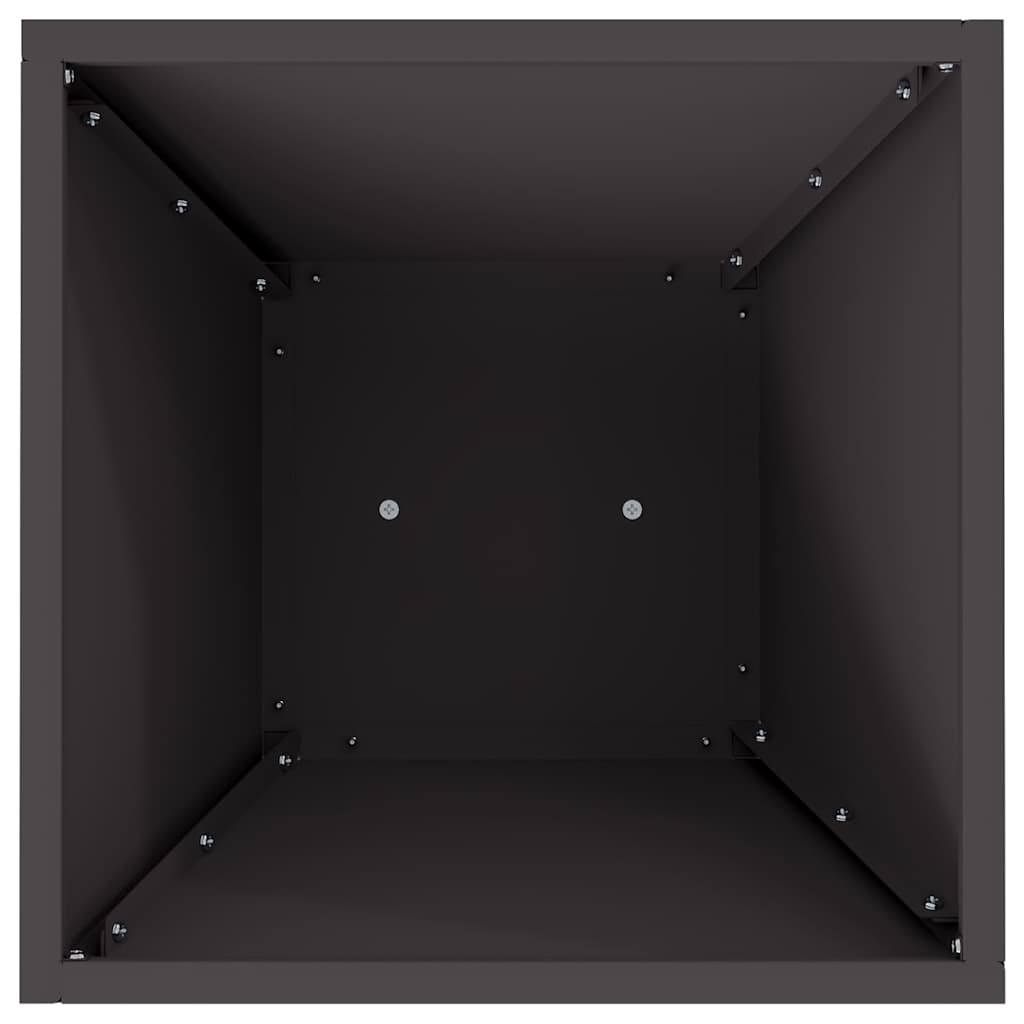 Vaso de Pilar 2 pcs Preto 35 x 35 x 73 cm Aço