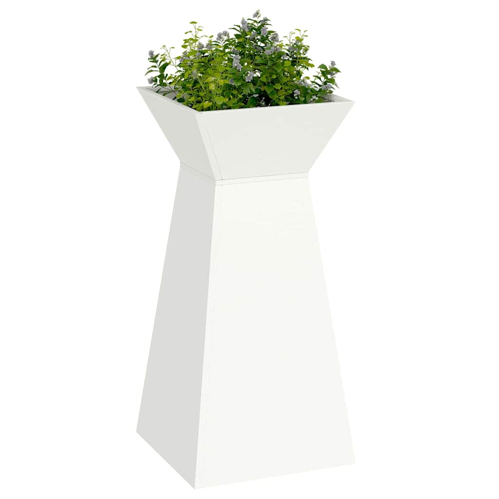 Vaso de Pilar Branco 35 x 35 x 73 cm Aço