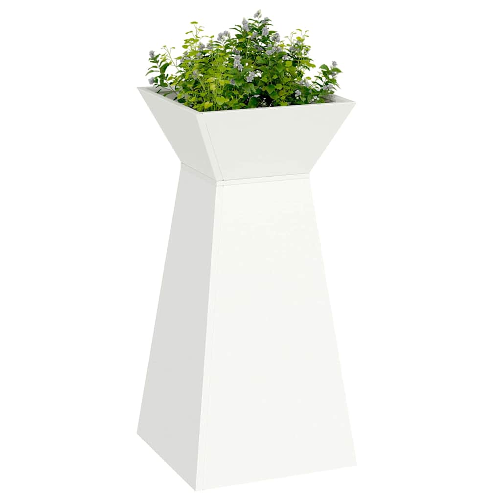 Vaso de Pilar 2 pcs Branco 35 x 35 x 73 cm Aço