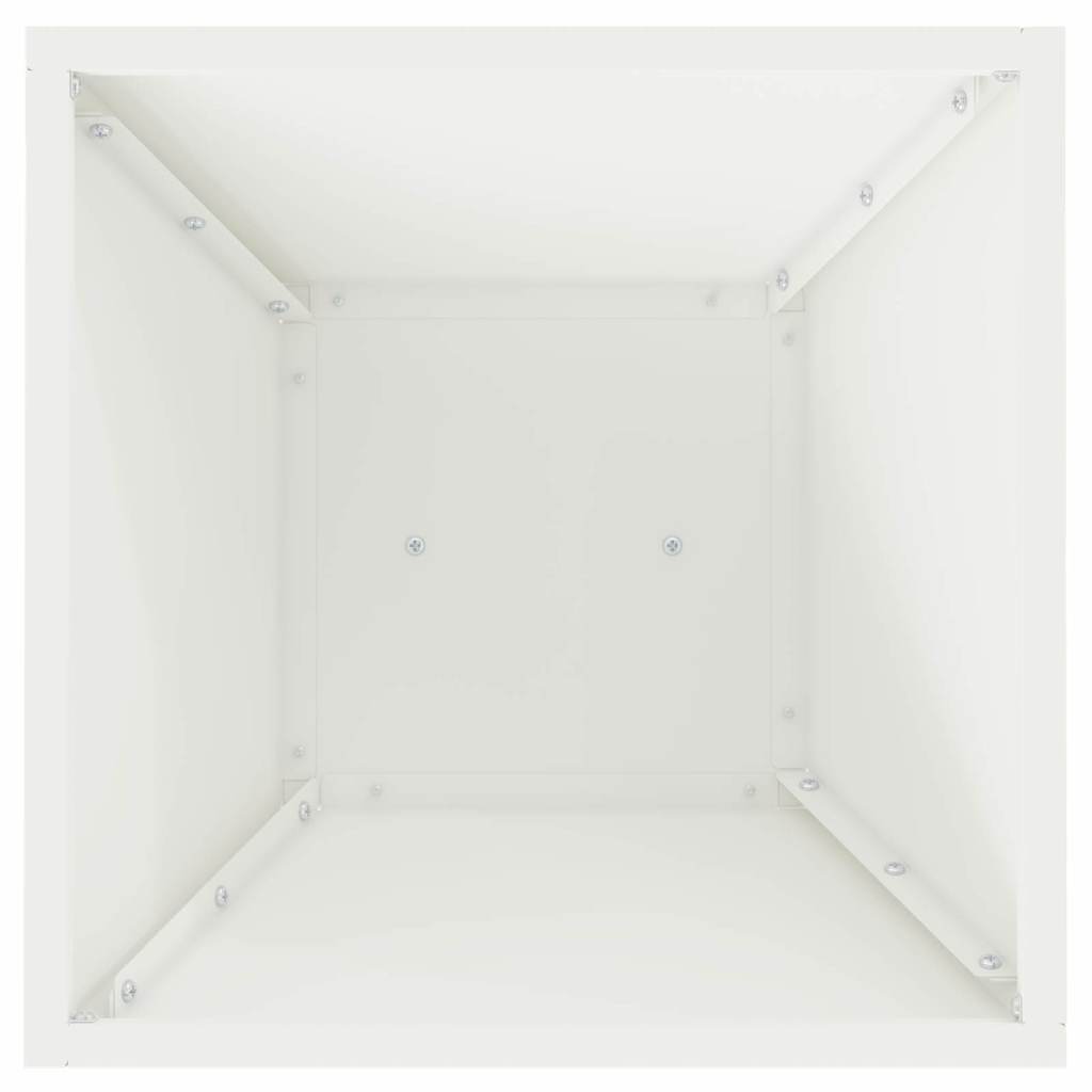 Vaso de Pilar 2 pcs Branco 35 x 35 x 73 cm Aço