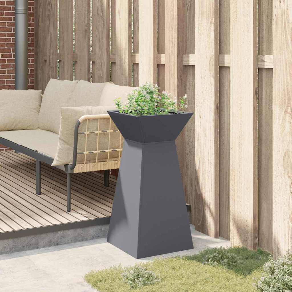 Vaso de Pilar Antracite 35 x 35 x 73 cm Aço