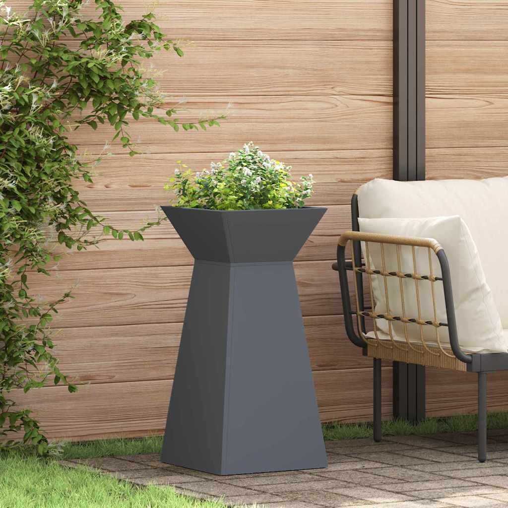 Vaso de Pilar 2 pcs Antracite 35 x 35 x 73 cm Aço
