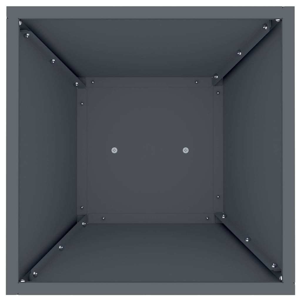 Vaso de Pilar 2 pcs Antracite 35 x 35 x 73 cm Aço