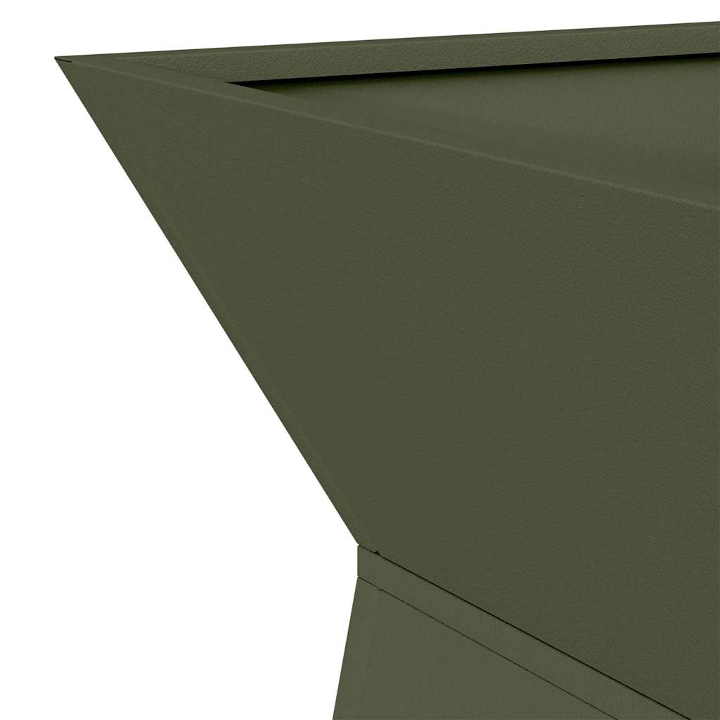 Vaso de Pilar Verde-azeitona 35 x 35 x 73 cm Aço