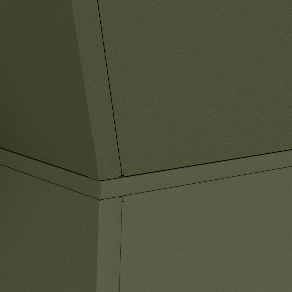 Vaso de Pilar 2 pcs Verde-azeitona 35 x 35 x 73 cm Aço