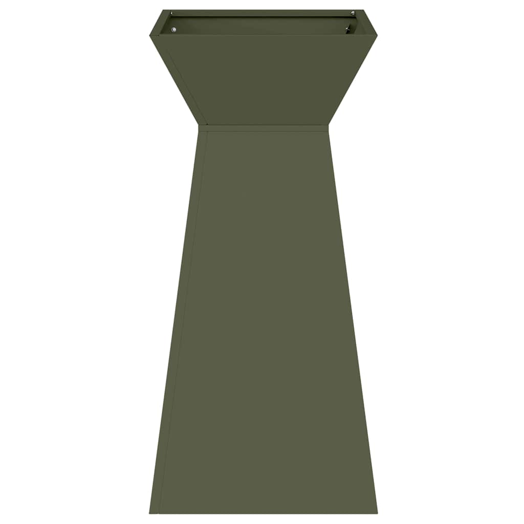 Vaso de Pilar 2 pcs Verde-azeitona 35 x 35 x 73 cm Aço