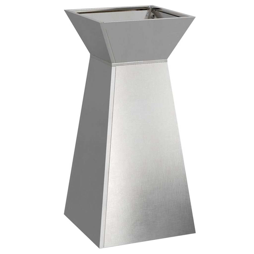 Vaso de Pilar 2 pcs Prateado 35 x 35 x 73 cm Aço