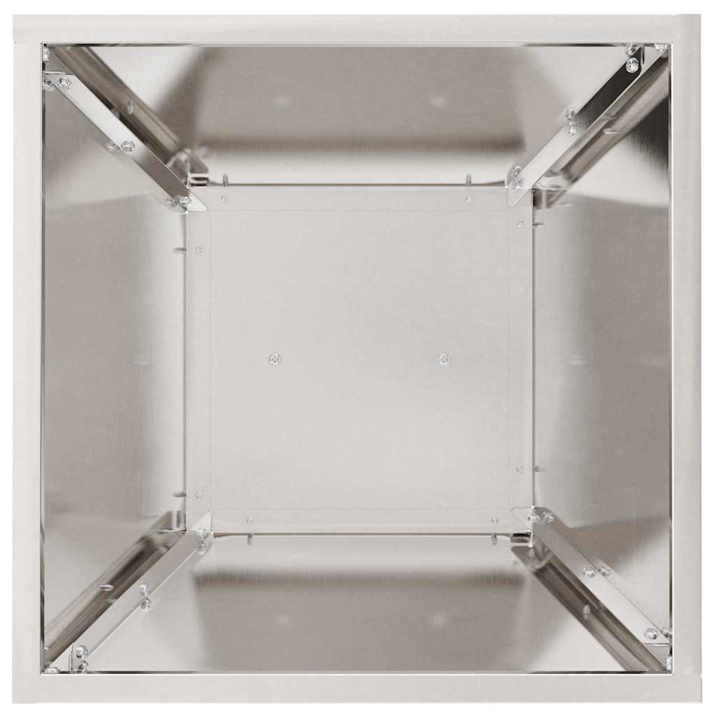 Vaso de Pilar 2 pcs Prateado 35 x 35 x 73 cm Aço