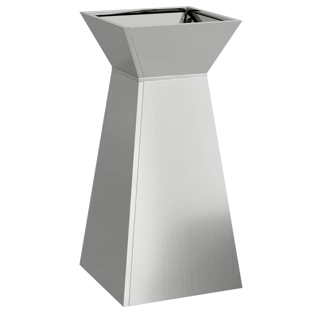 Vaso de Pilar 2 pcs Prateado 35 x 35 x 73 cm Aço