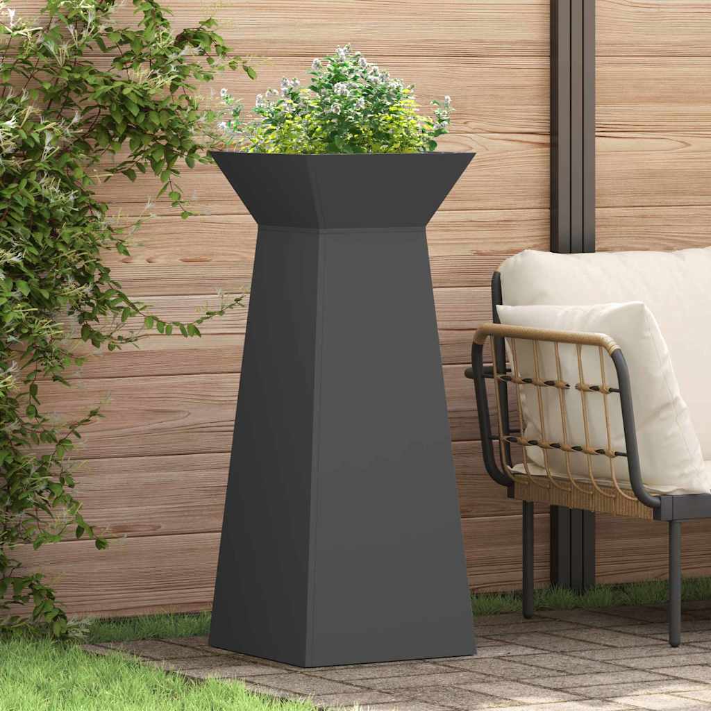 Vaso de Pilar Preto 40 x 40 x 100 cm Aço