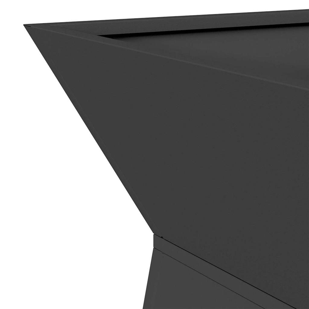 Vaso de Pilar 2 pcs Preto 40 x 40 x 100 cm Aço