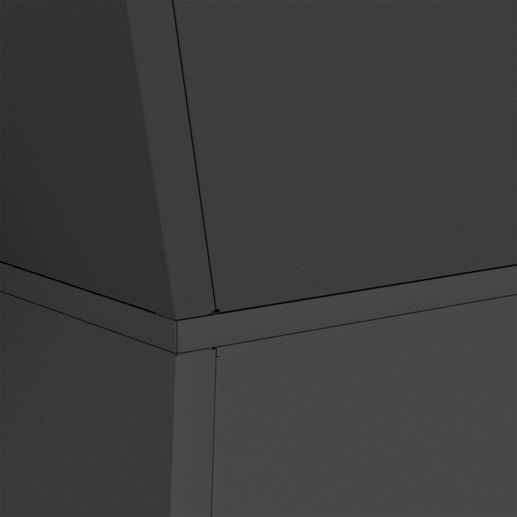 Vaso de Pilar 2 pcs Preto 40 x 40 x 100 cm Aço