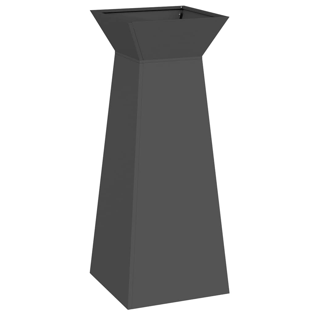 Vaso de Pilar 2 pcs Preto 40 x 40 x 100 cm Aço