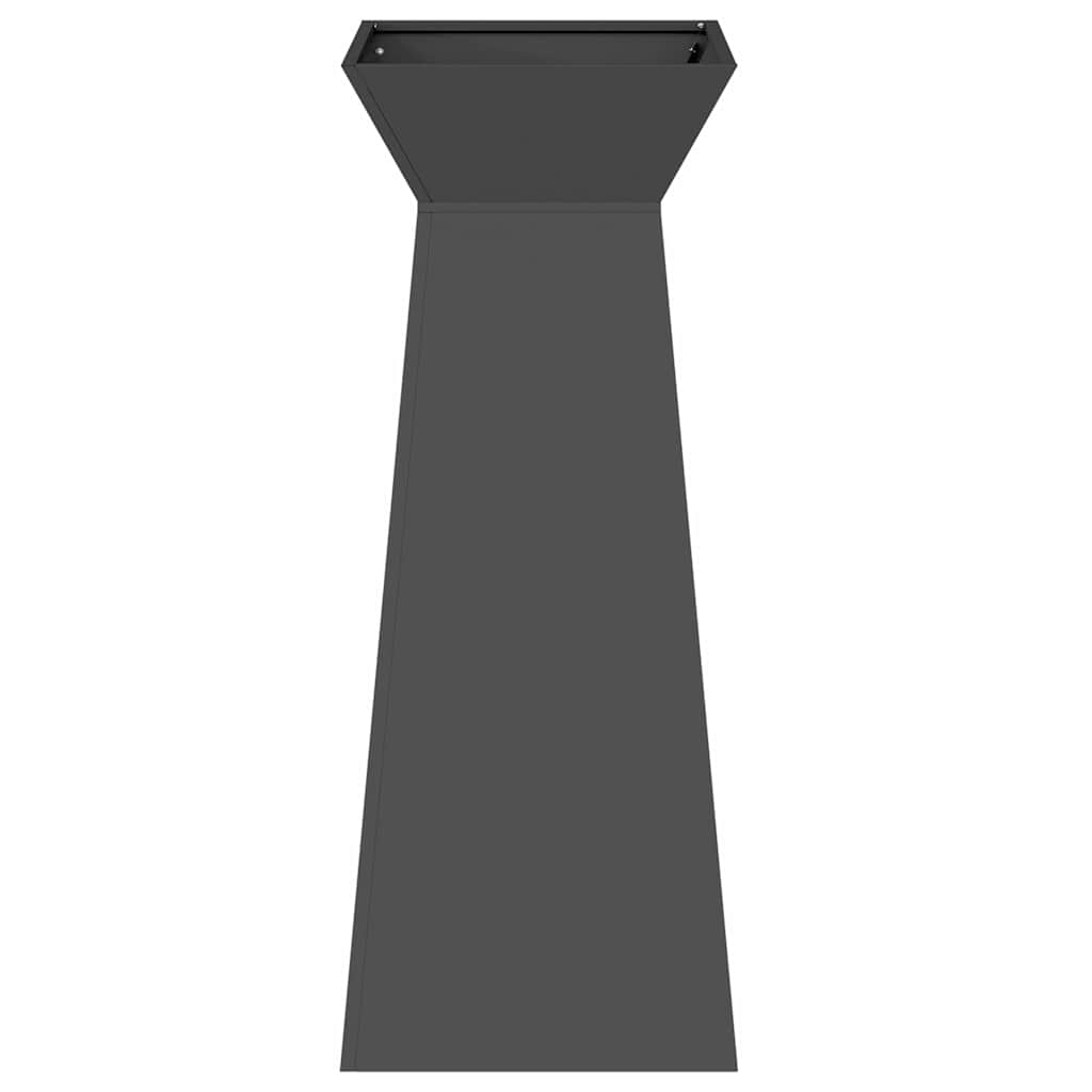 Vaso de Pilar 2 pcs Preto 40 x 40 x 100 cm Aço