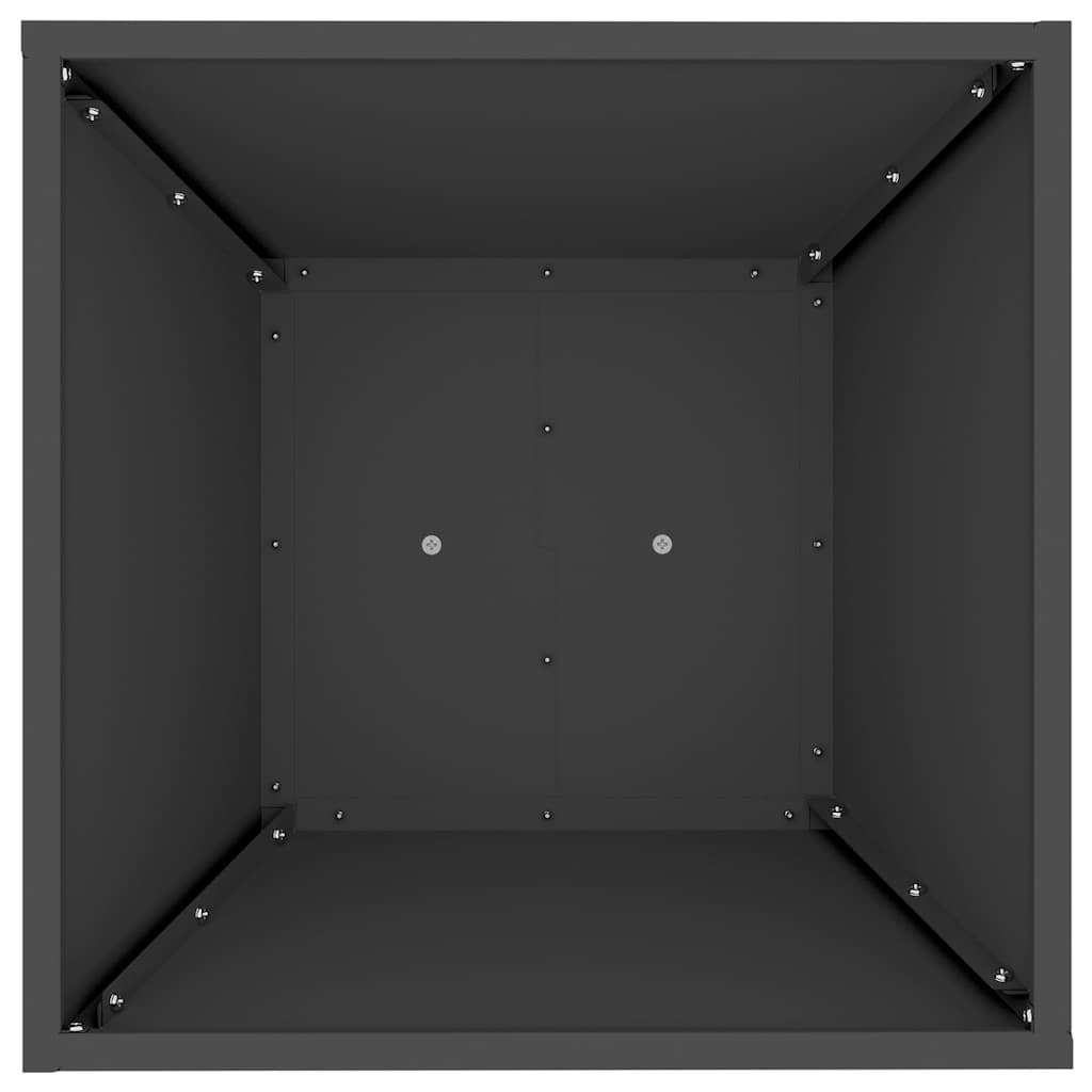 Vaso de Pilar 2 pcs Preto 40 x 40 x 100 cm Aço