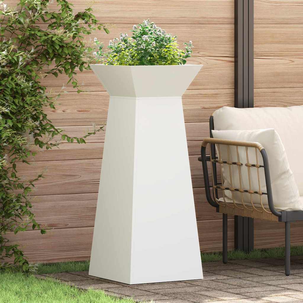 Vaso de Pilar Branco 40 x 40 x 100 cm Aço