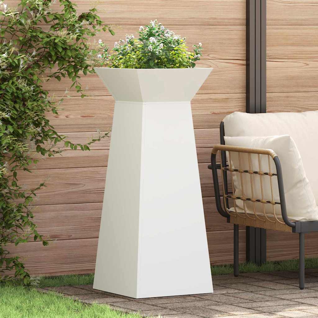 Vaso de Pilar 2 pcs Branco 40 x 40 x 100 cm Aço