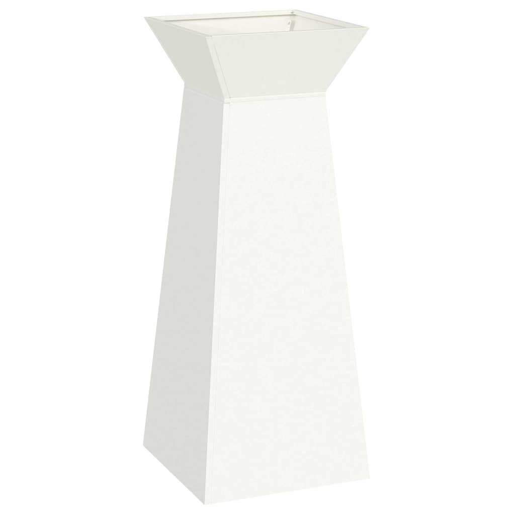 Vaso de Pilar 2 pcs Branco 40 x 40 x 100 cm Aço