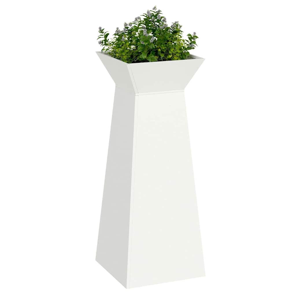 Vaso de Pilar 2 pcs Branco 40 x 40 x 100 cm Aço
