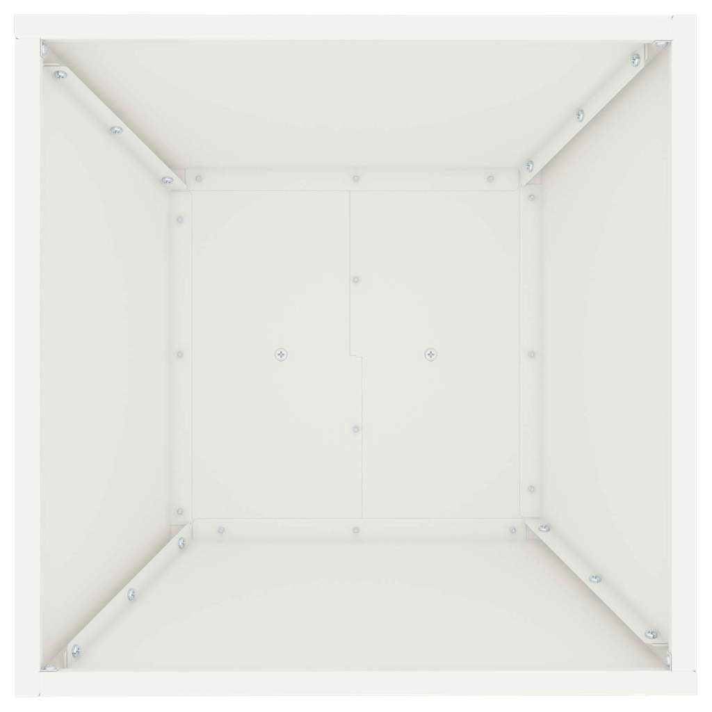 Vaso de Pilar 2 pcs Branco 40 x 40 x 100 cm Aço