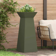 Vaso de Pilar 2 pcs Verde-azeitona 40 x 40 x 100 cm Aço