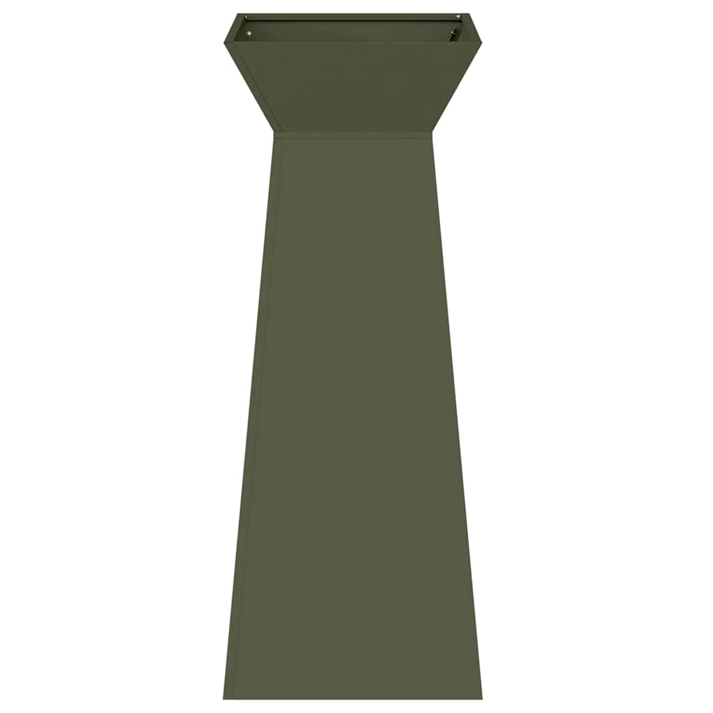 Vaso de Pilar 2 pcs Verde-azeitona 40 x 40 x 100 cm Aço