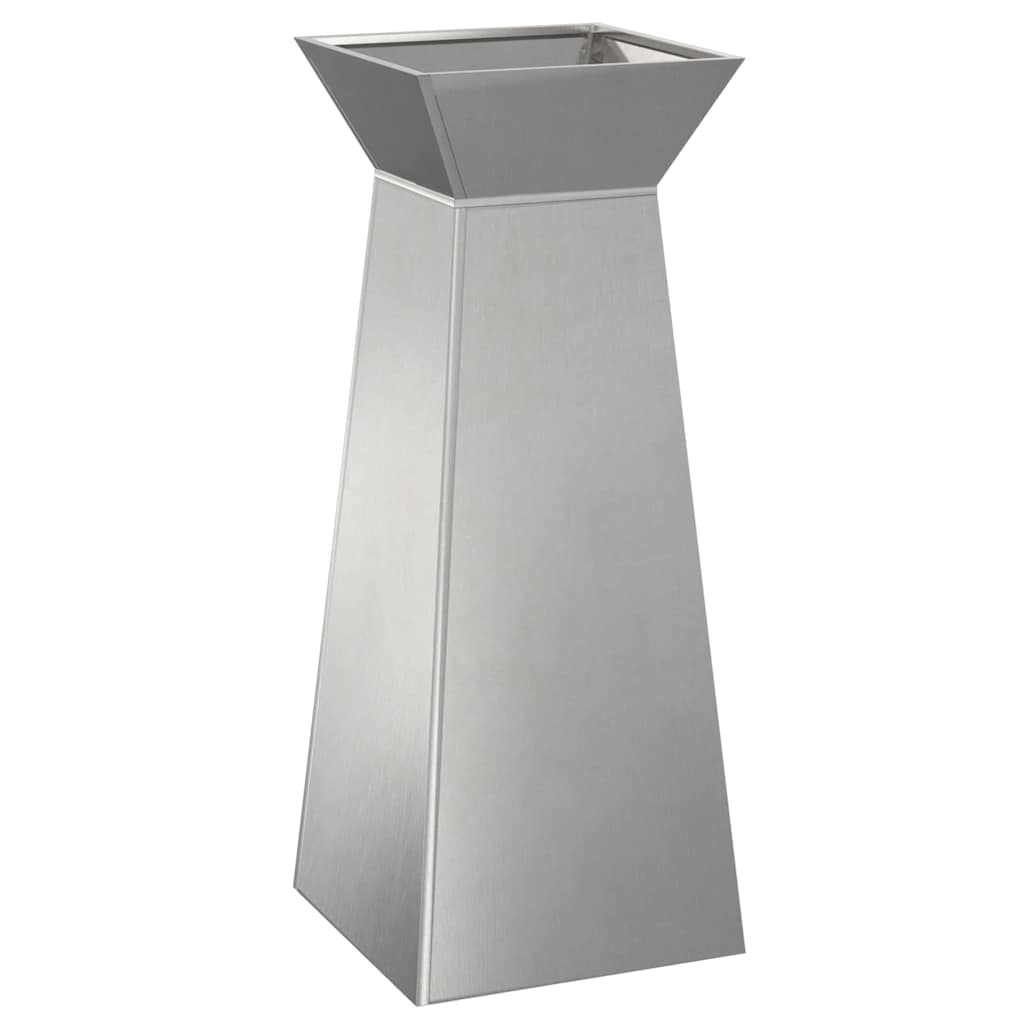 Vaso de Pilar 2 pcs Prateado 40 x 40 x 100 cm Aço