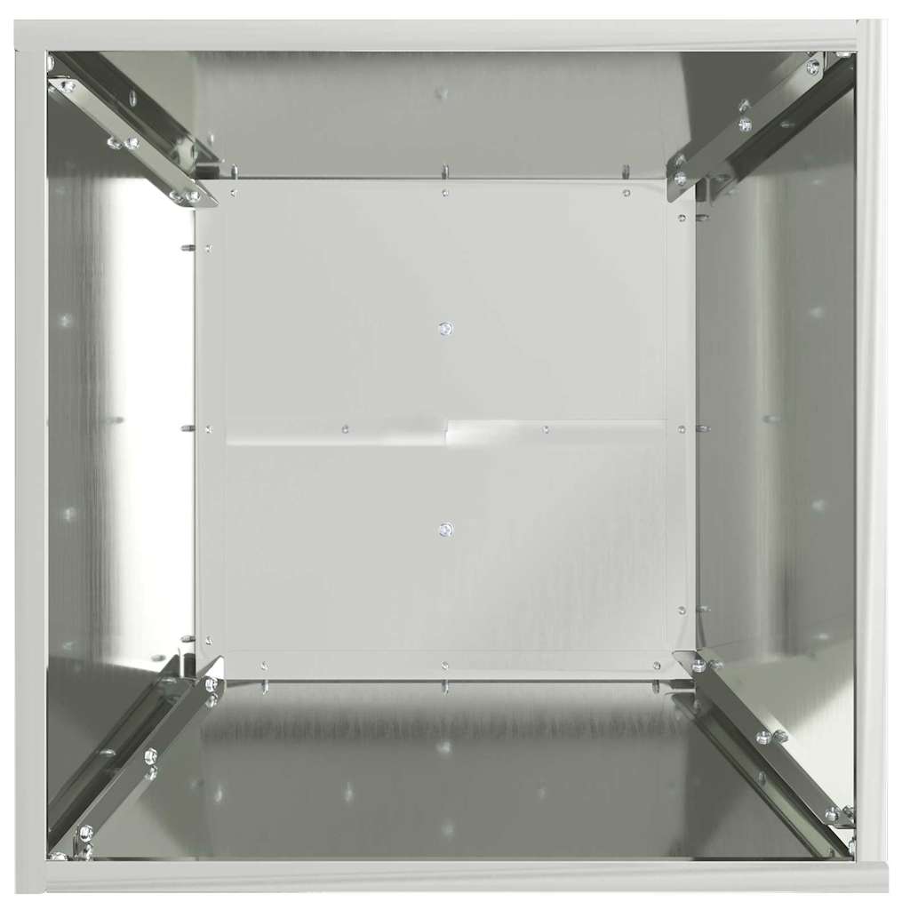 Vaso de Pilar 2 pcs Prateado 40 x 40 x 100 cm Aço
