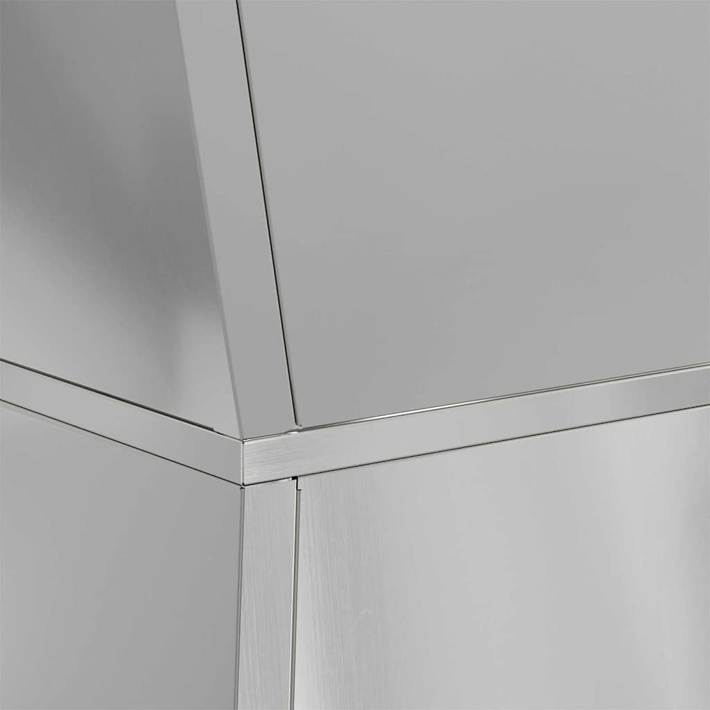 Vaso de Pilar 2 pcs Prateado 40 x 40 x 100 cm Aço