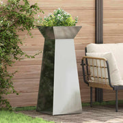 Vaso de Pilar 2 pcs Prateado 40 x 40 x 100 cm Aço