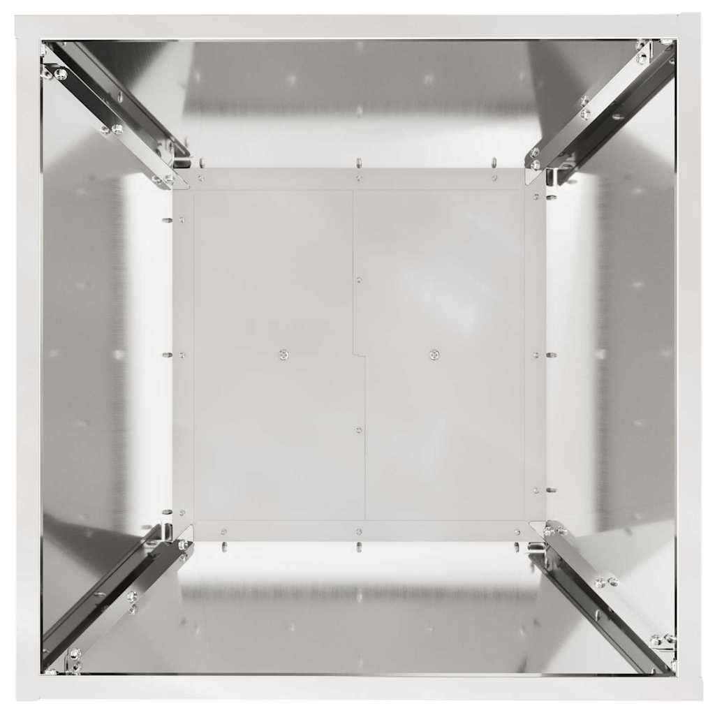 Vaso de Pilar 2 pcs Prateado 40 x 40 x 100 cm Aço