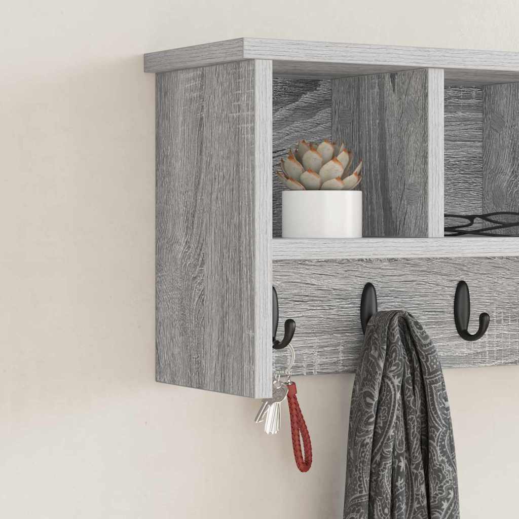 Cabideiro de Parede Sonoma cinzento 50 x 16 x 26 cm