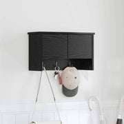 Cabideiro de Parede com porta Carvalho preto 50 x 20 x 30 cm