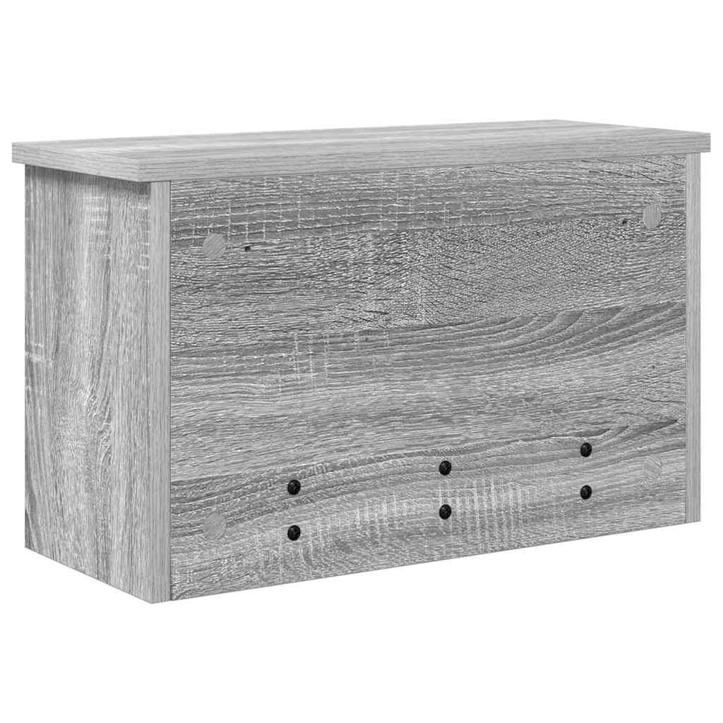 Cabideiro de Parede com porta Sonoma cinzento 50 x 20 x 30 cm