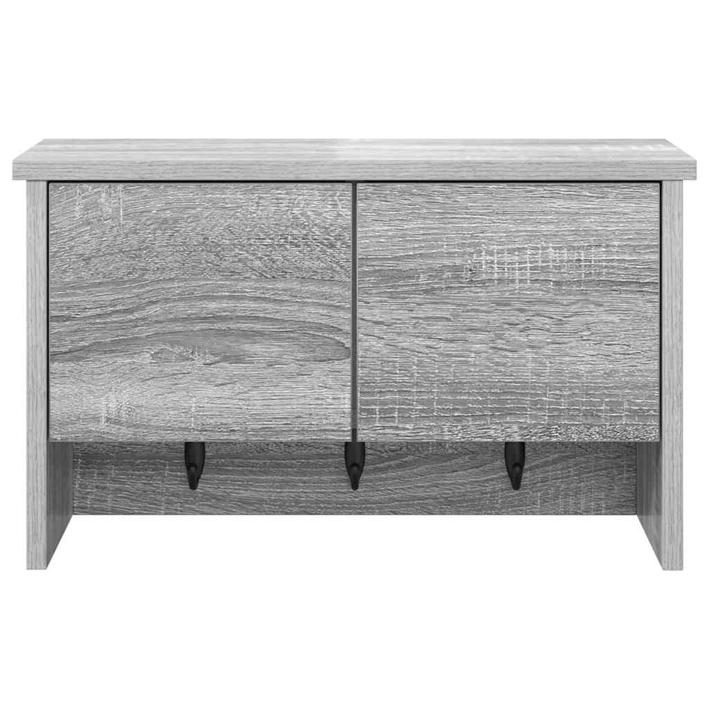 Cabideiro de Parede com porta Sonoma cinzento 50 x 20 x 30 cm