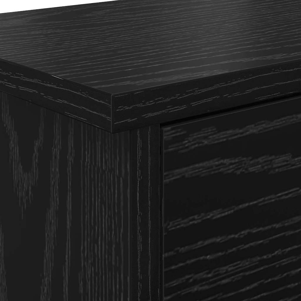 Cabideiro de Parede com porta Carvalho preto 80 x 20 x 30 cm