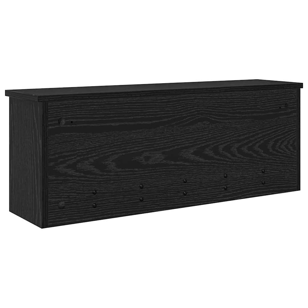 Cabideiro de Parede com porta Carvalho preto 80 x 20 x 30 cm