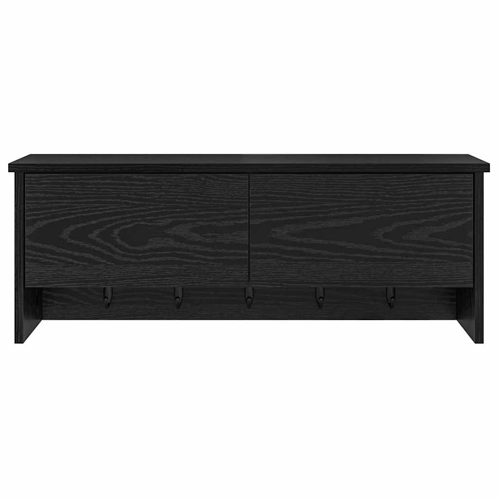 Cabideiro de Parede com porta Carvalho preto 80 x 20 x 30 cm