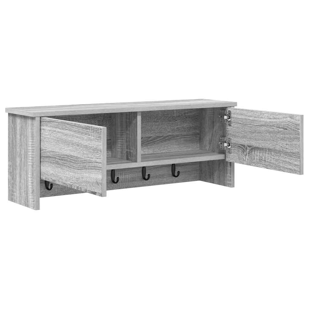 Cabideiro de Parede com porta Sonoma cinzento 80 x 20 x 30 cm