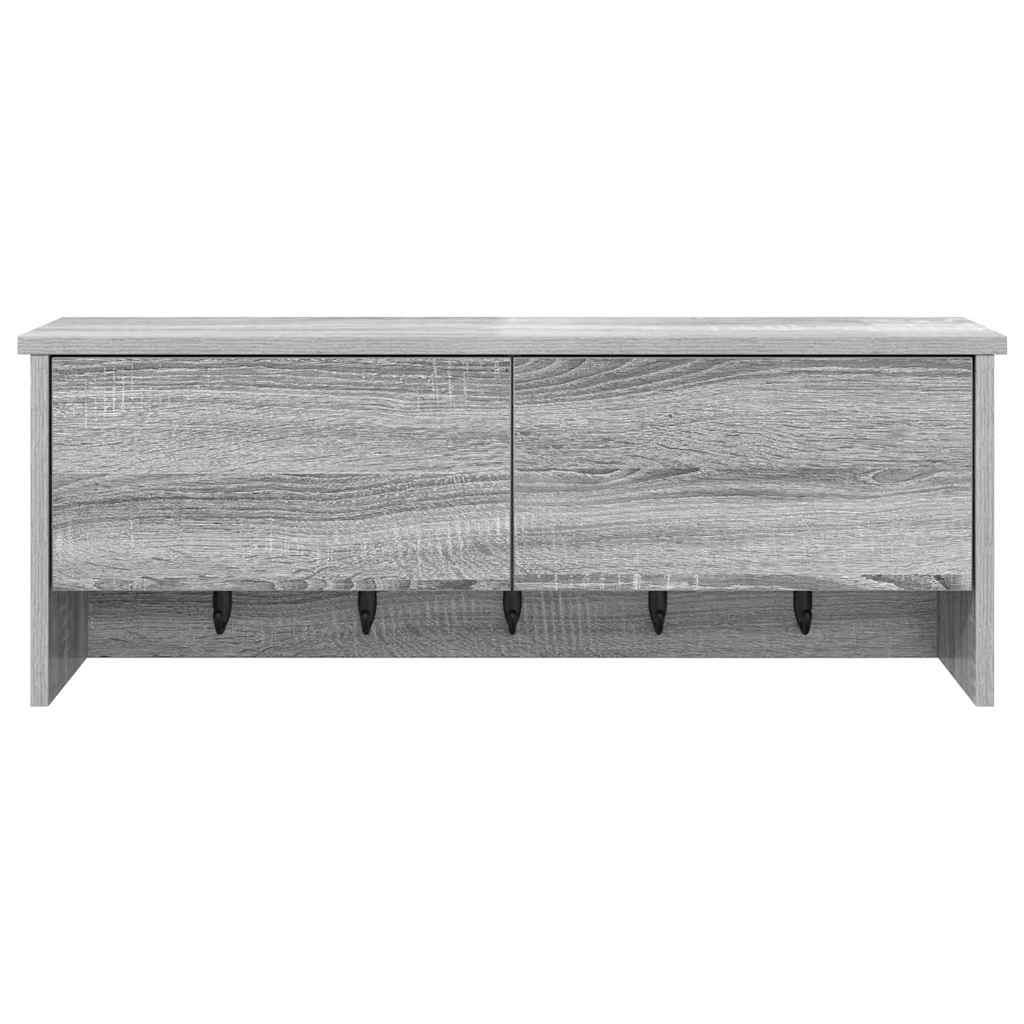 Cabideiro de Parede com porta Sonoma cinzento 80 x 20 x 30 cm