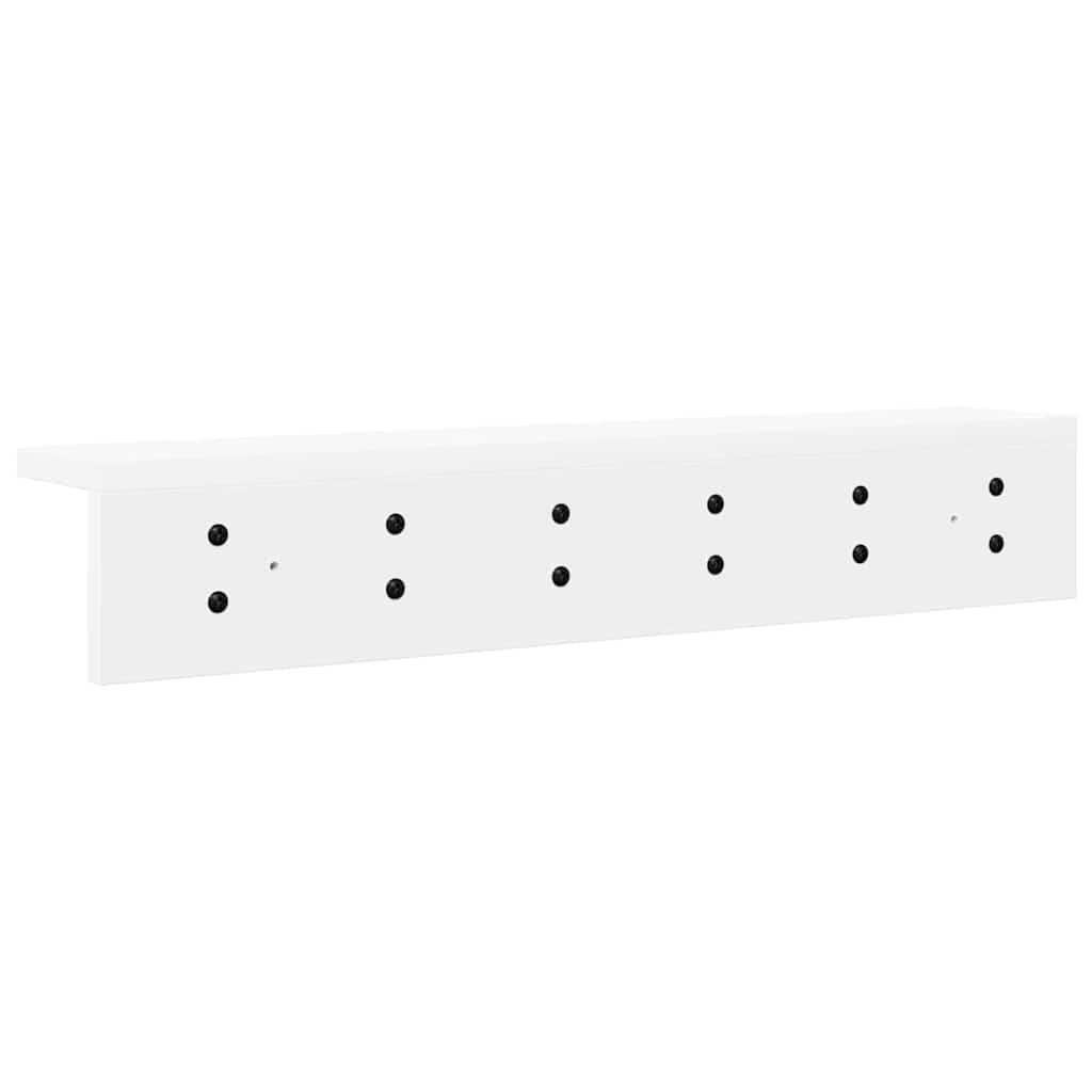 Cabideiro de Parede com prateleira Branco 60 x 10.5 x 10.5 cm