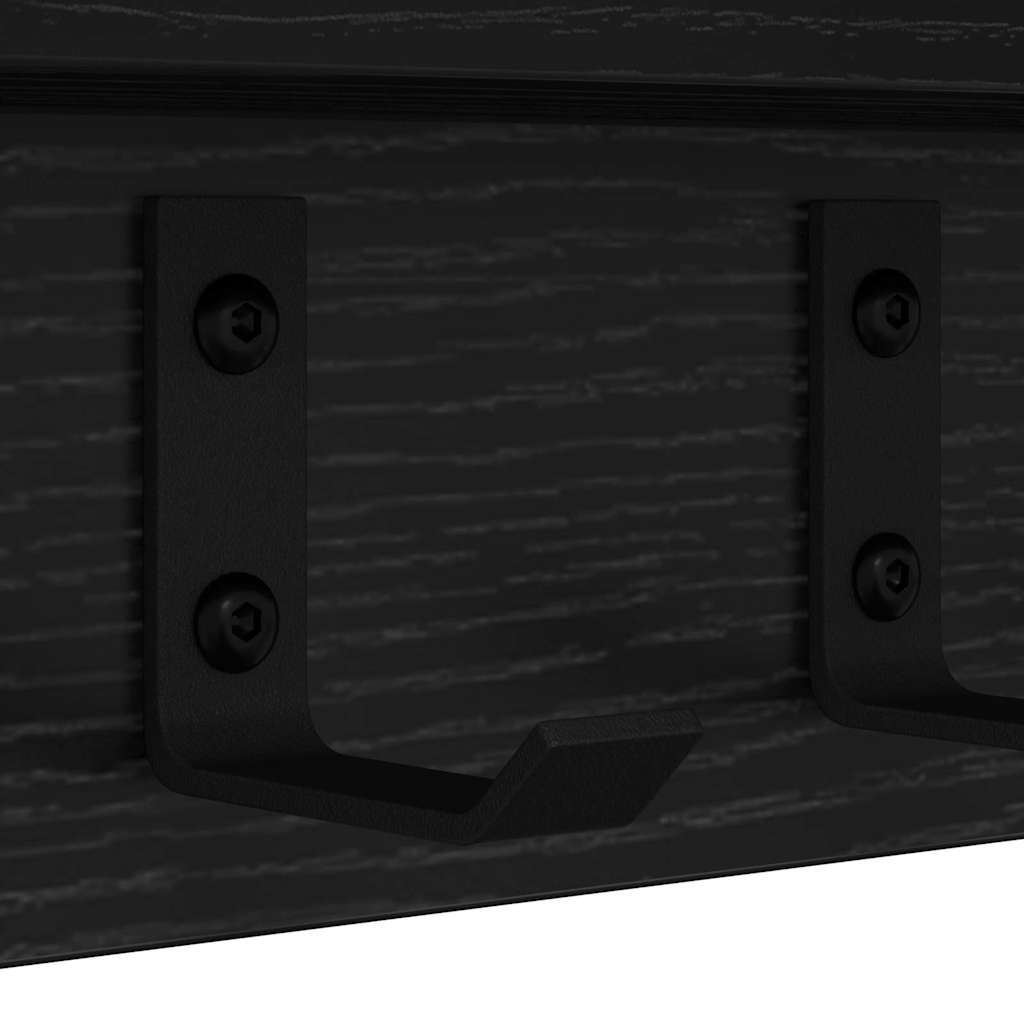 Cabideiro de Parede Carvalho preto 60 x 10.5 x 10.5 cm