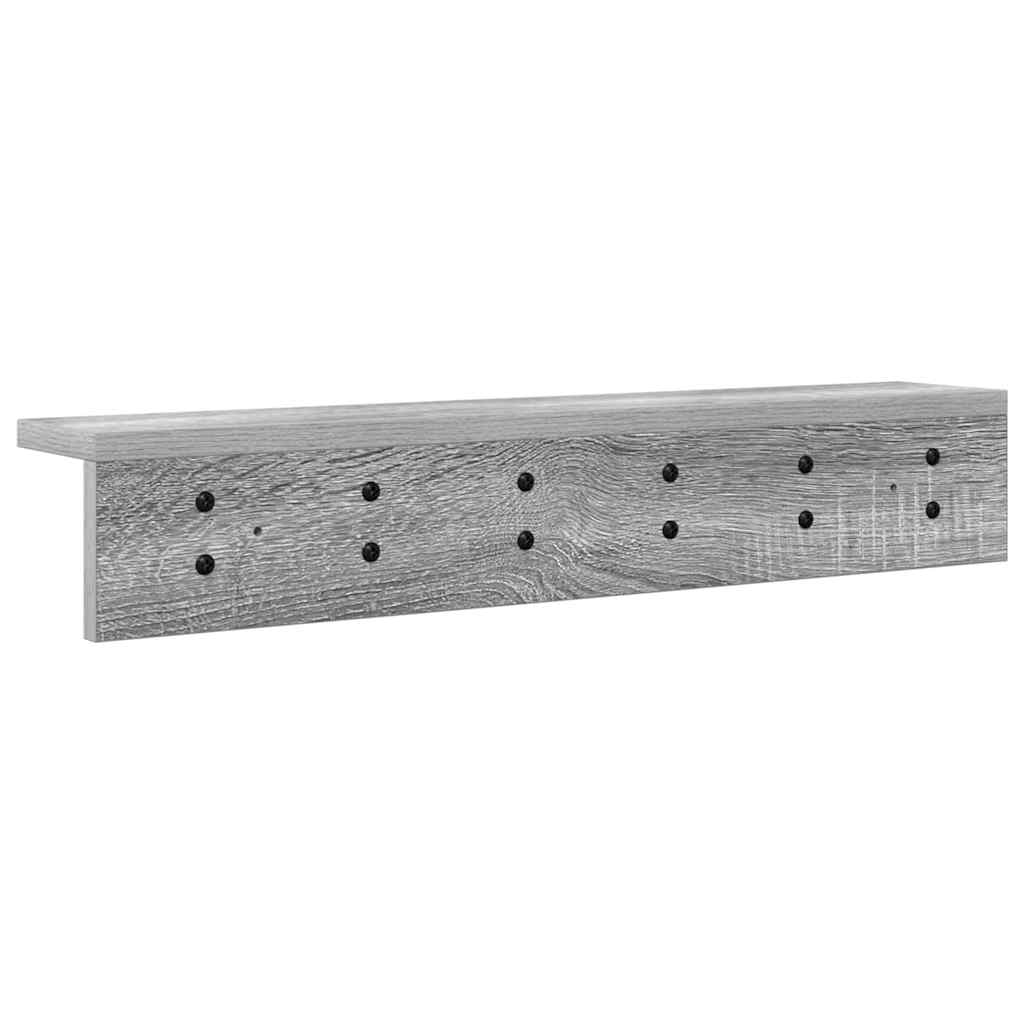 Cabideiro de Parede Sonoma cinzento 60 x 10.5 x 10.5 cm