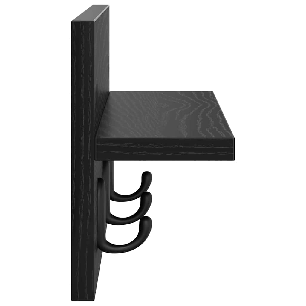 Cabideiro de Parede Carvalho preto 40 x 10.5 x 18 cm