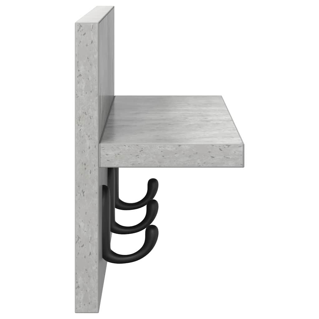 Cabideiro de Parede Cinzento cimento 40 x 10.5 x 18 cm