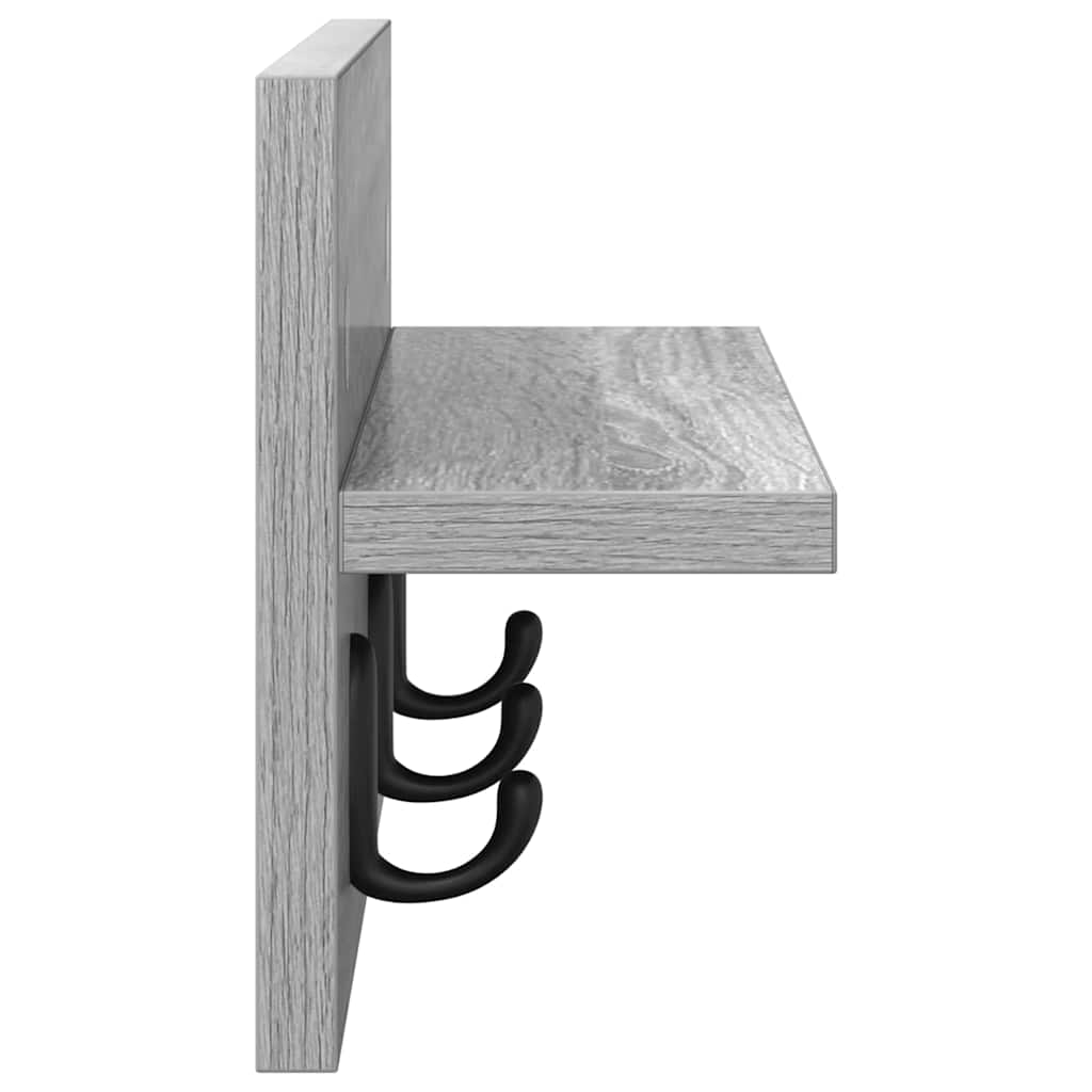 Cabideiro de Parede Sonoma cinzento 40 x 10.5 x 18 cm