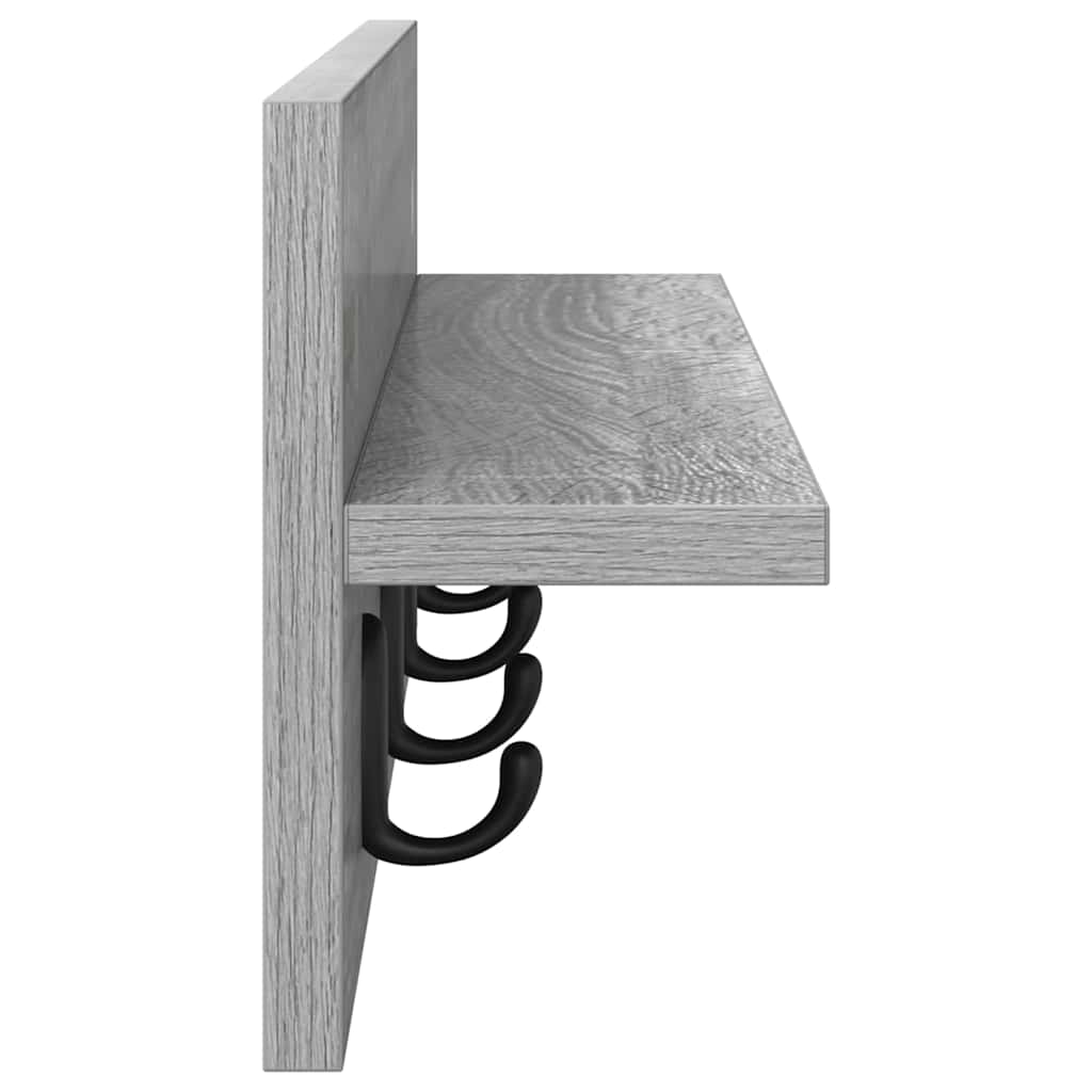 Cabideiro de Parede Sonoma cinzento 60 x 10.5 x 18 cm
