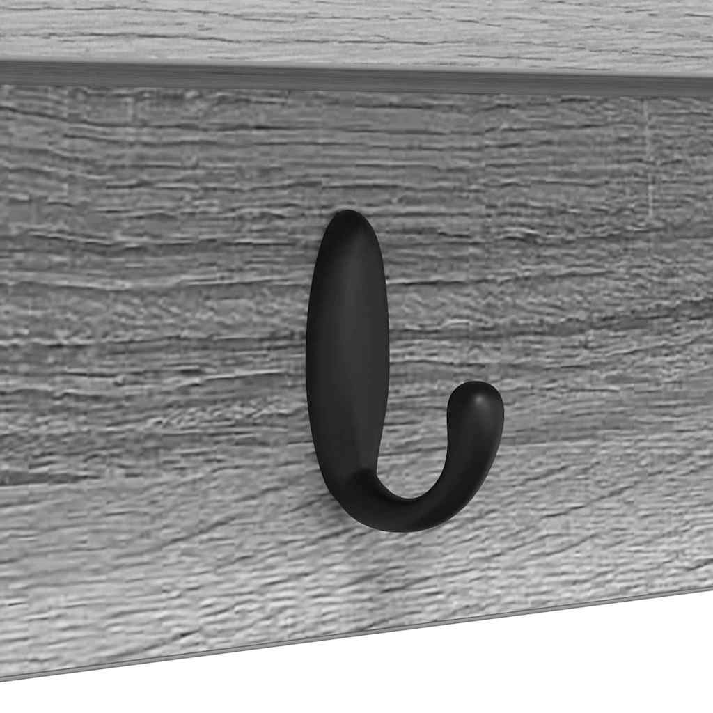 Cabideiro de Parede Sonoma cinzento 80 x 10.5 x 18 cm